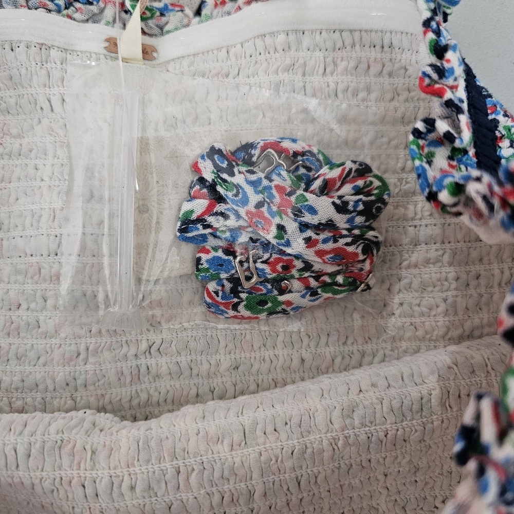 Free People Women's Bali Checked Out Printed Romper Medium New - Picture 7 of 10